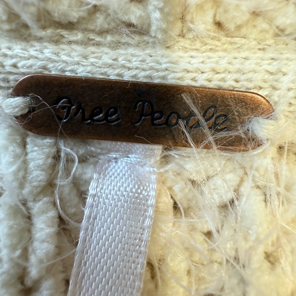 Free People Fuzzy Knit Wrap Cardigan – XS – Cream - Picture 3 of 11
